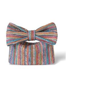 Bow knot colorful straw bag